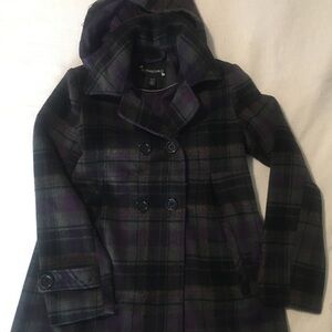Rothschild Girls Purple Plaid Coat